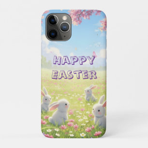 Lavender Easter Cute White Bunny Floral Spring Case-Mate iPhone Case