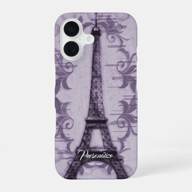 Lavender Eiffel Tower iPhone Case (Back)