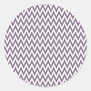 Lavender Elegant Chevron Design Classic Round Sticker