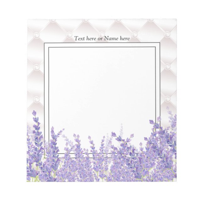 lavender, elegant, modern, trendy, floral notepad (Front)