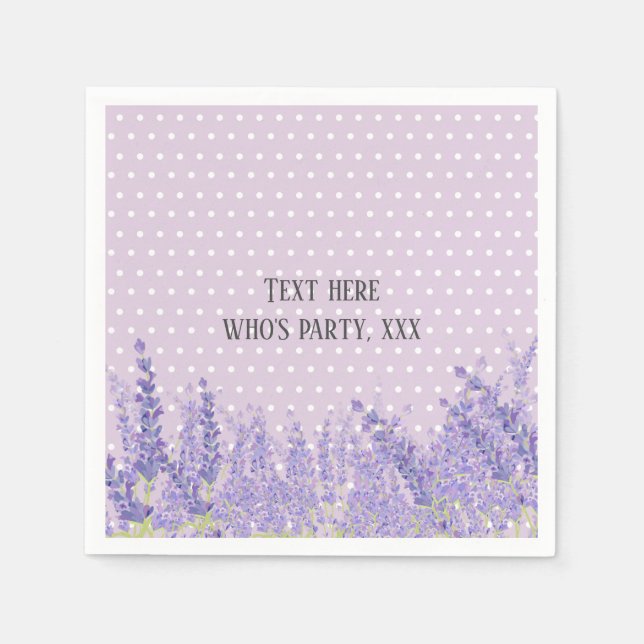 lavender, elegant, modern, trendy, floral , purple napkin (Front)