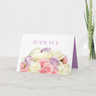 Lavender Elegant Rose Bouquet Thank you Card