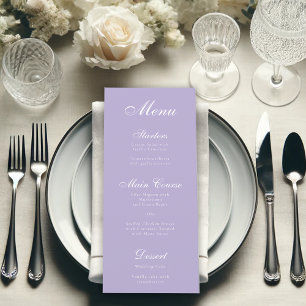 Lavender Elegant Script Calligraphy Simple Purple  Menu