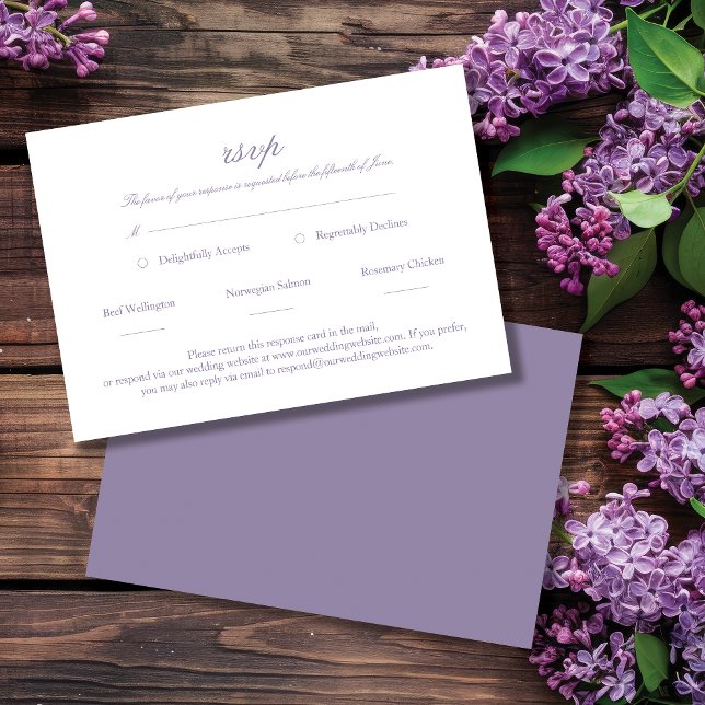 Lavender Elegant Script Wedding RSVP (Creator Uploaded)
