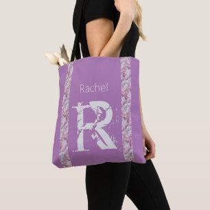 Lavender Elegant Simple Modern Preppy Monogram Tote Bag