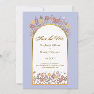 Lavender Elegant Wedding Save The Date Invitation