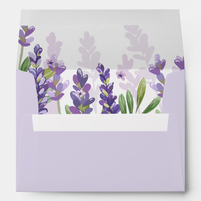 Lavender Envelope Rustic Purple Elegant Wedding (Back (Bottom))