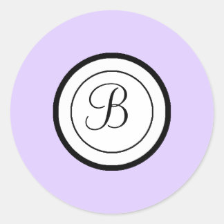 Lavender Envelope Seal Stickers Monogram B