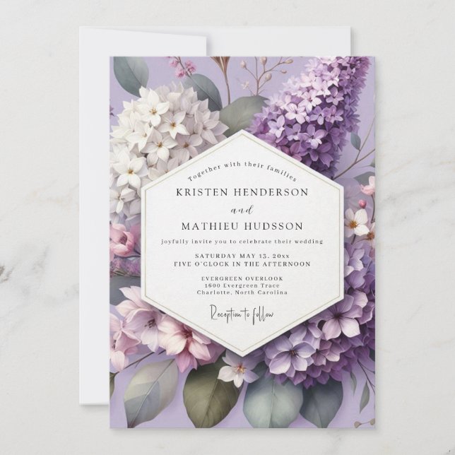 Lavender Ethereal Blossom Wedding Invitation (Front)