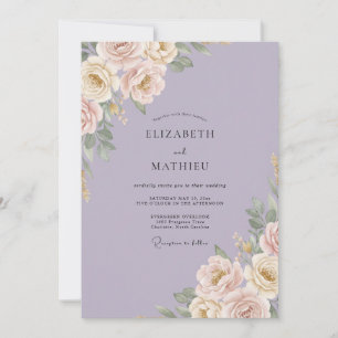 Lavender Ethereal Floral Romance Wedding Invitation