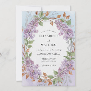 Lavender Ethereal Lilac Spring Wedding Invitation