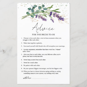 Lavender Eucalyptus Advice for Bride-to