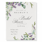 Lavender Eucalyptus Bunch Bridal Shower Welcome