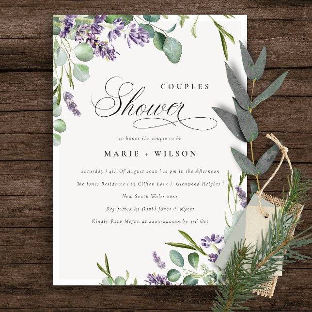 Lavender Eucalyptus Bunch Couples Shower Invite (Creator Uploaded)