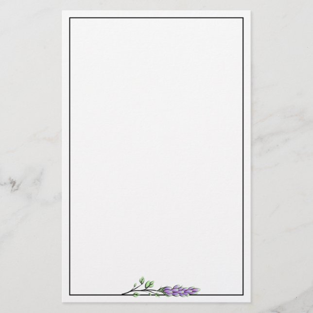 Lavender Eucalyptus elegant minimalist Stationery (Front)