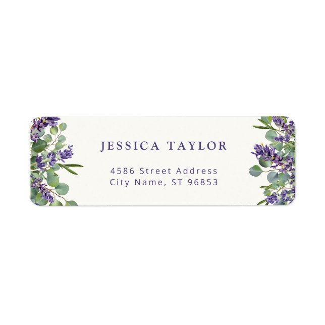 Lavender & Eucalyptus Floral Return Address Label (Front)