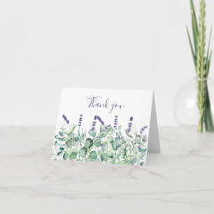 Lavender Eucalyptus Floral Wedding Thank you Card