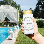 Lavender eucalyptus greenery Bachelorette party Seltzer Can Cooler<br><div class="desc">A white background.  Decorated with lavender flowers and eucalyptus greenery.  Personalise and add the date and the name of the bride to be.</div>