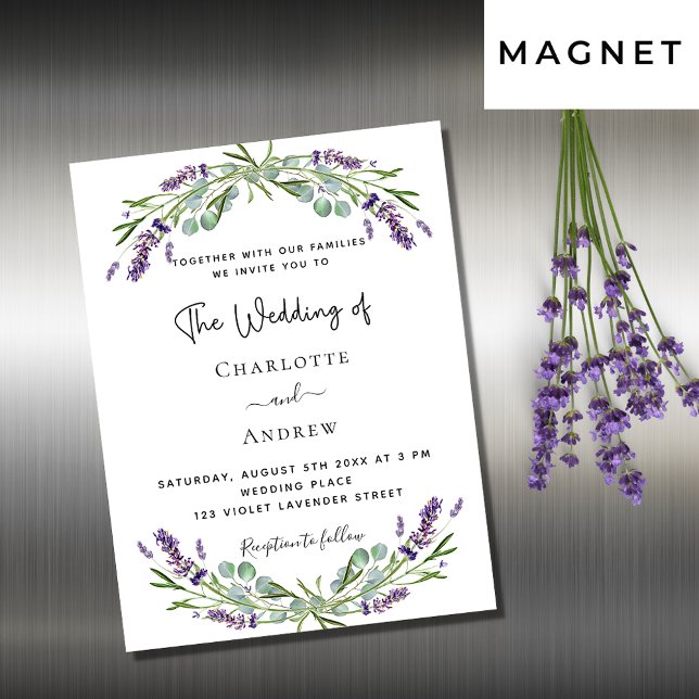 Lavender eucalyptus greenery invitation magnet (Creator Uploaded)