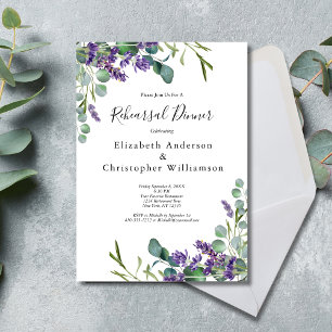 Lavender Eucalyptus Greenery Rehearsal Dinner Invitation