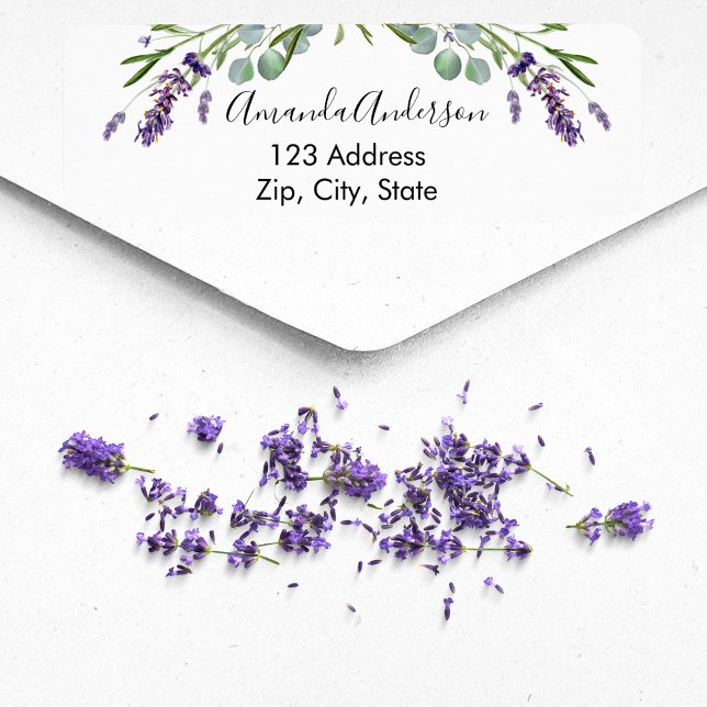 Lavender eucalyptus greenery return address label (Creator Uploaded)