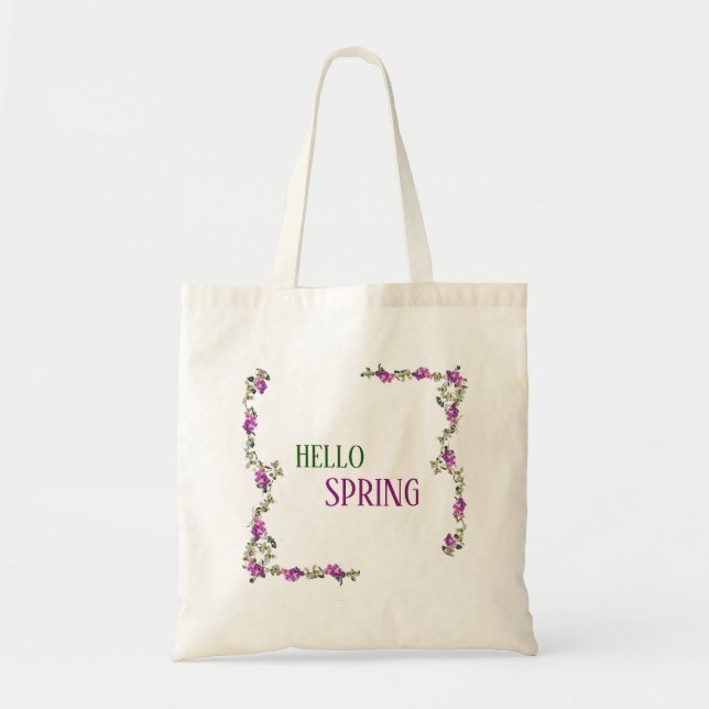 Lavender Eucalyptus Greenery Tote Bag (Front)