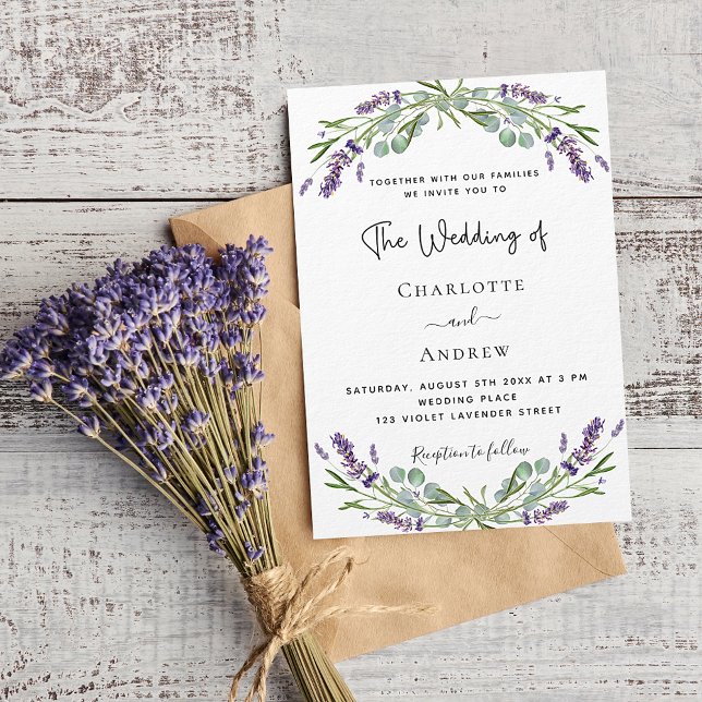Lavender eucalyptus greenery violet QR wedding Invitation (Creator Uploaded)