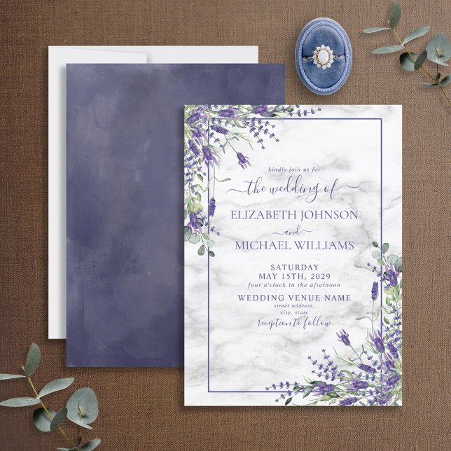 Lavender Eucalyptus Greenery Watercolor Wedding Invitation (Creator Uploaded)