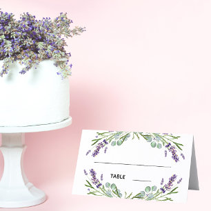 Lavender eucalyptus greenery wedding place card