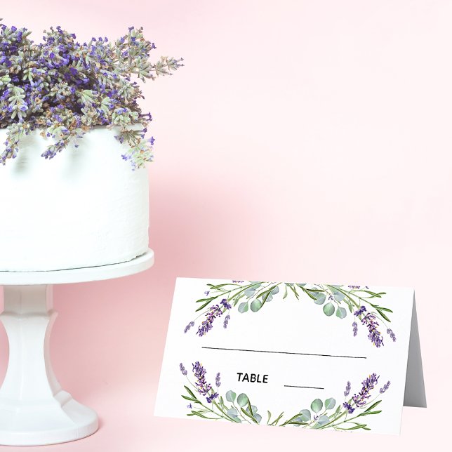 Lavender eucalyptus greenery wedding place card (Creator Uploaded)