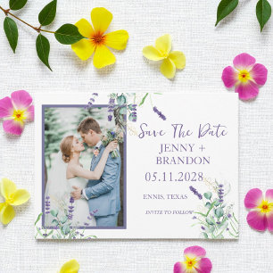Lavender Eucalyptus Herbs Floral Photo Save The Date