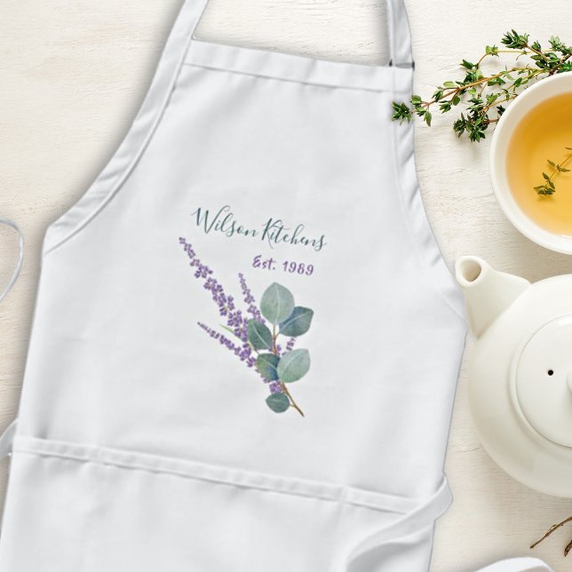 Lavender Eucalyptus Kitchen or Gardening Bib Apron (Creator Uploaded)