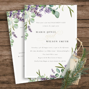 Lavender Eucalyptus Leafy Bunch Engagement Invite