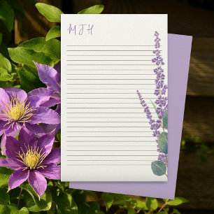 Lavender Eucalyptus Lined Monogram Writing Paper
