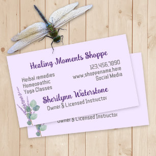 Lavender Eucalyptus Natural Healing Business Cards