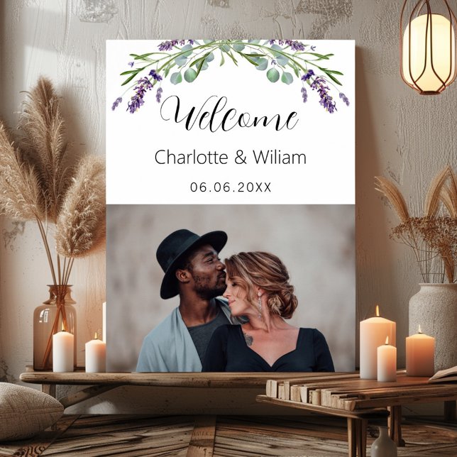 Lavender eucalyptus photo welcome wedding poster (Creator Uploaded)