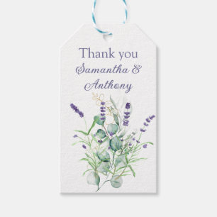 Lavender Eucalyptus Watercolor Herbs Purple Gift Tags