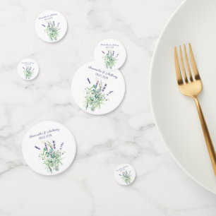 Lavender Eucalyptus Watercolor Herbs Wedding Confetti