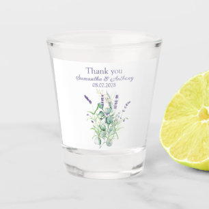 Lavender Eucalyptus Watercolor Herbs Wedding Shot Glass