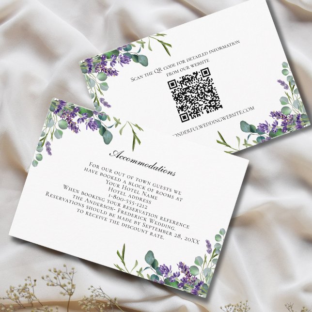 Lavender Eucalyptus Wedding Enclosure Card (Lavender Eucalyptus Greenery Wedding Details Enclosure card)