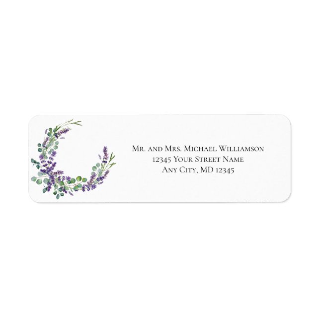 Lavender Eucalyptus Wedding Return Address  (Front)