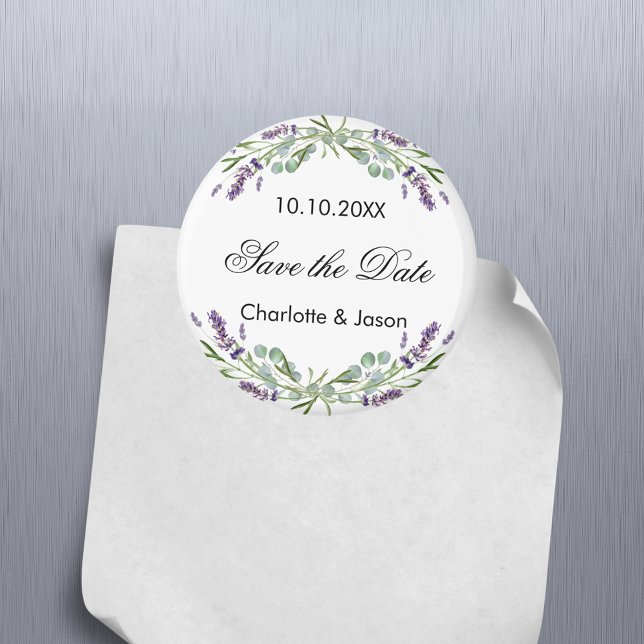 Lavender eucalyptus wedding Save the Date magnet (Creator Uploaded)