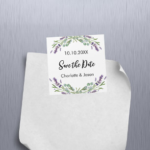 Lavender eucalyptus wedding Save the Date magnet