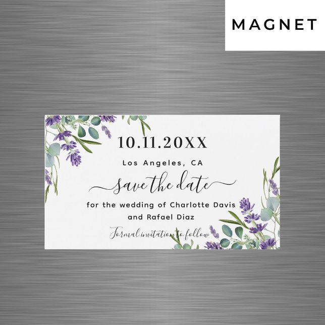 Lavender eucalyptus wedding Save the Date magnet (Creator Uploaded)