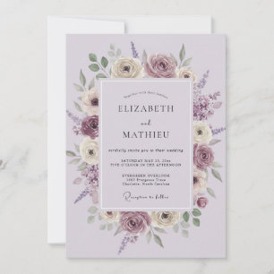 Lavender Exquisite Floral Wedding Invitation