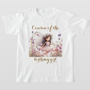 Lavender Fairy wildflower cousin of birthday girl T-Shirt