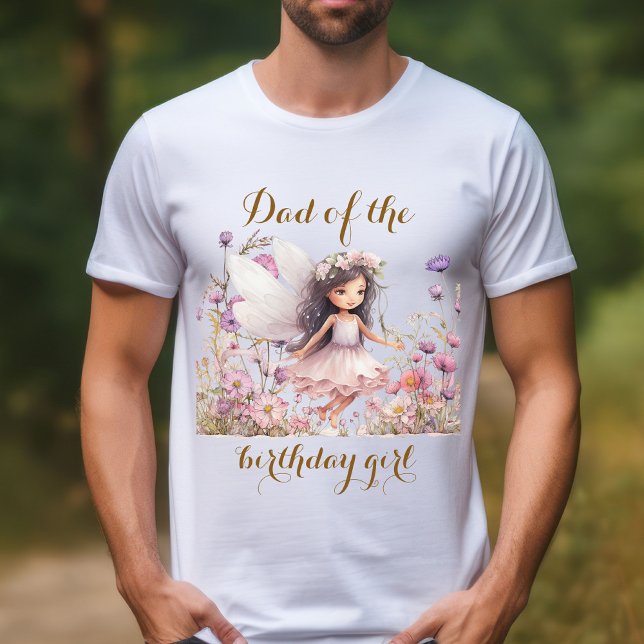 Lavender Fairy wildflower Dad of birthday girl T-Shirt (Creator Uploaded)
