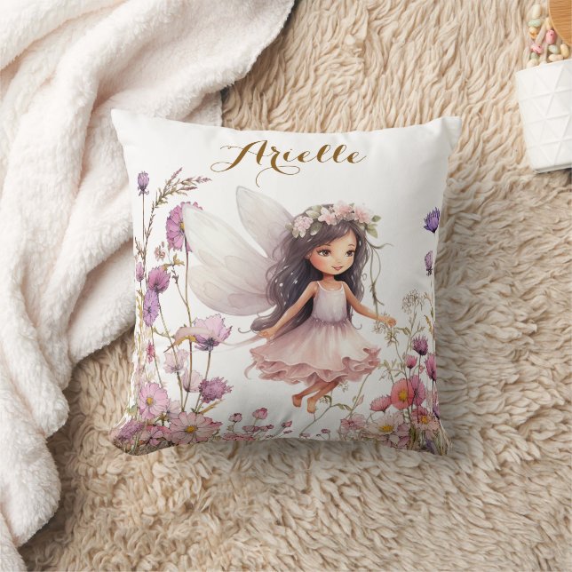 Lavender fairy wildflower pixie birthday gift cushion (Blanket)