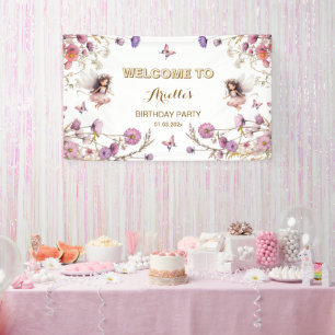 Lavender Fairy wildflower pixie Welcome Sign