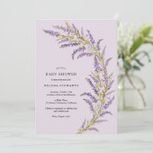 Lavender Fall floral watercolor baby shower Invitation (Standing Front)